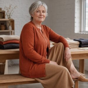Kelmscott Fine Knit Cardigan — Cardigans by WOOL BARN. worn by a model.