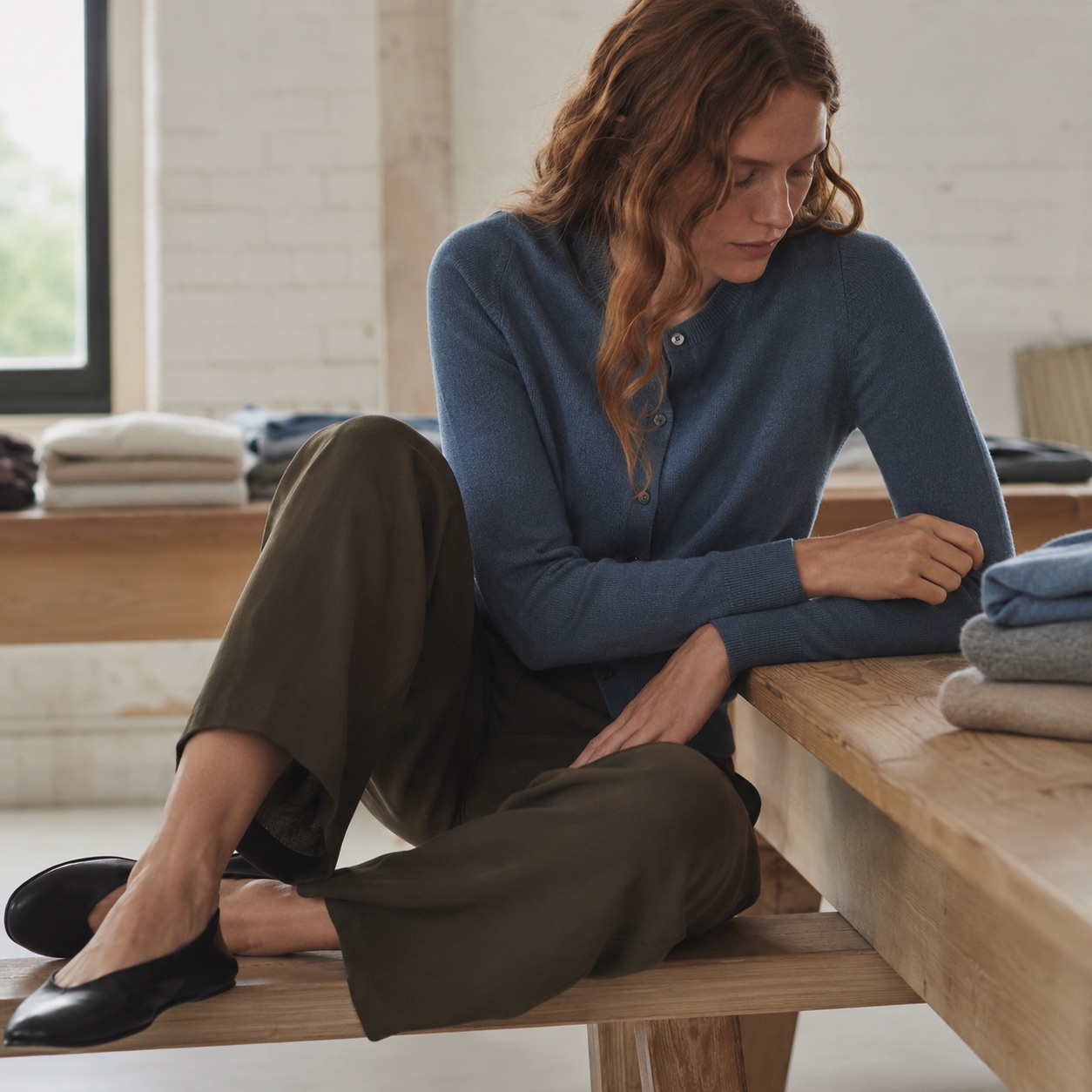 Orsett Fine Knit Cardigan — Cardigans by WOOL BARN. worn by a model.
