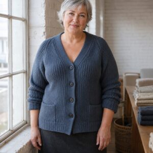 Hartley Chunky Knit Cardigan — Cardigans by WOOL BARN. worn by a model.