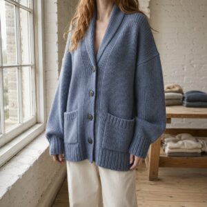 Hartley Chunky Knit Cardigan — WOOL BARN knitwear, product photograph