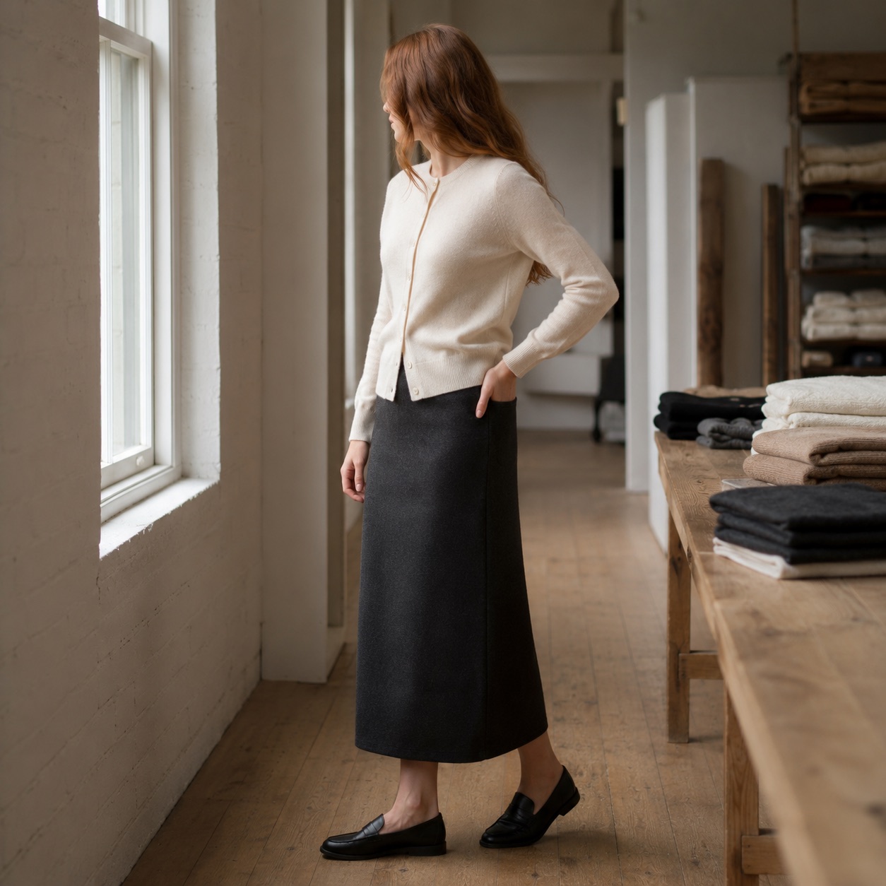 Wren Button Front Cardigan Wren Button Front Cardigan — WOOL BARN knitwear, product photograph