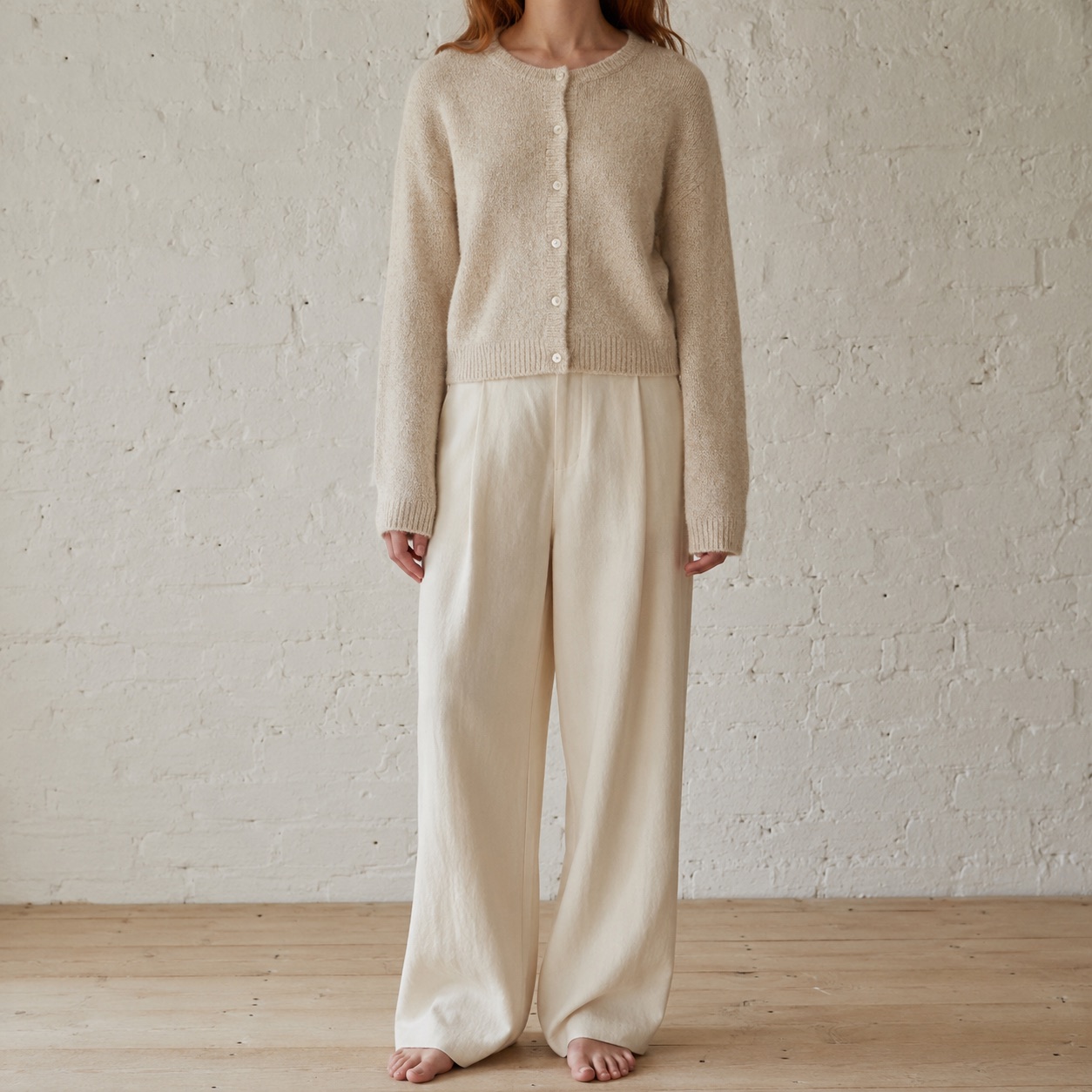 Ivel Cropped Cardigan — WOOL BARN knitwear, product photograph