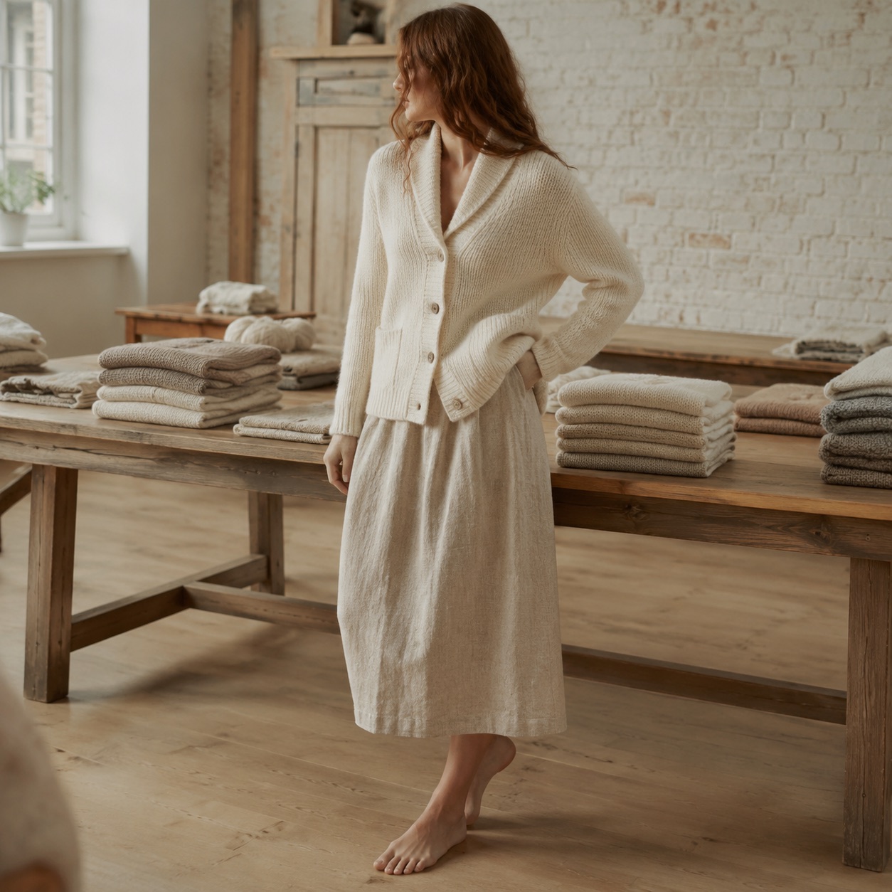 Halstead Shawl Collar Cardigan — WOOL BARN knitwear, product photograph