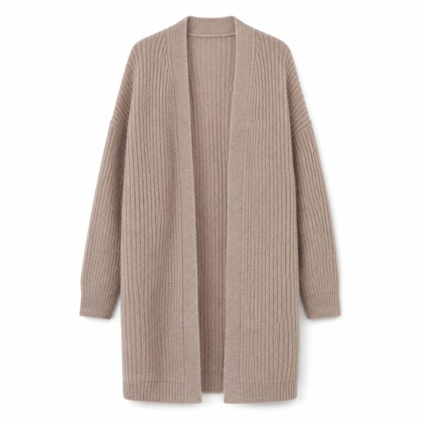Berkswell Longline Cardigan — product shot, laid out flat (Cardigans).