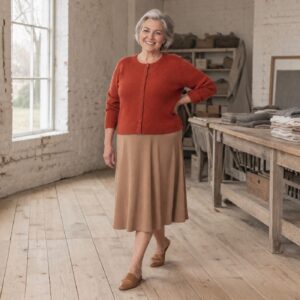 Rowan Cropped Cardigan — Cardigans by WOOL BARN. worn by a model.