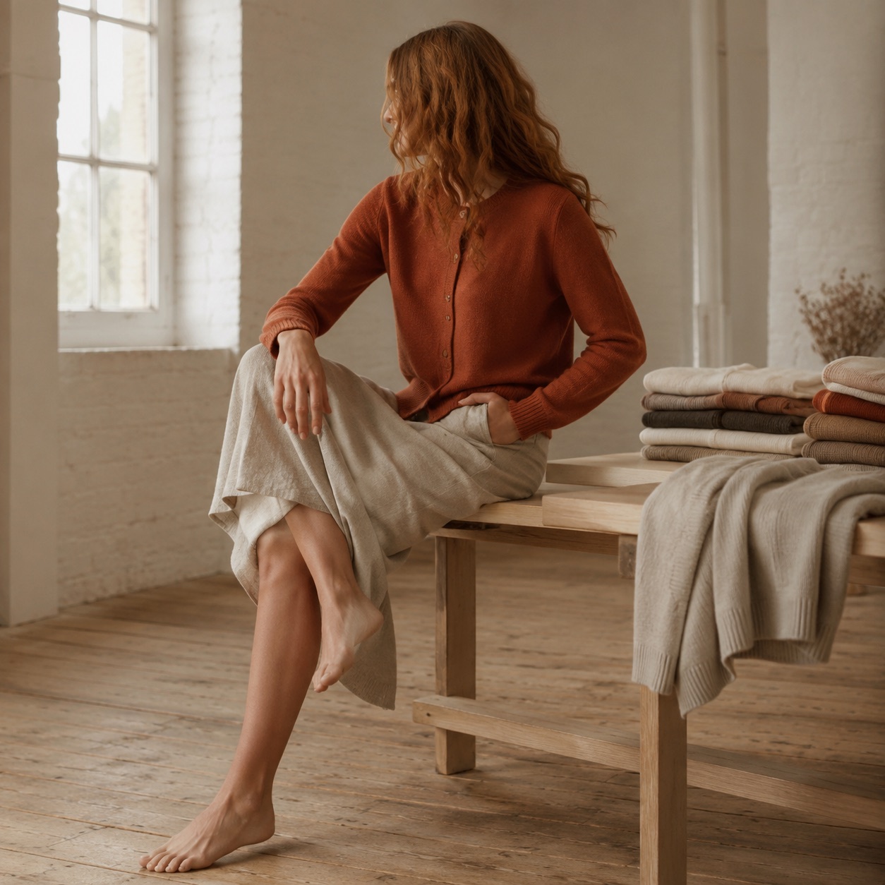 Rowan Cropped Cardigan Rowan Cropped Cardigan — WOOL BARN knitwear, product photograph