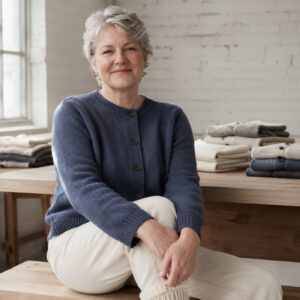 Bramble Cropped Cardigan — Cardigans by WOOL BARN. worn by a model.