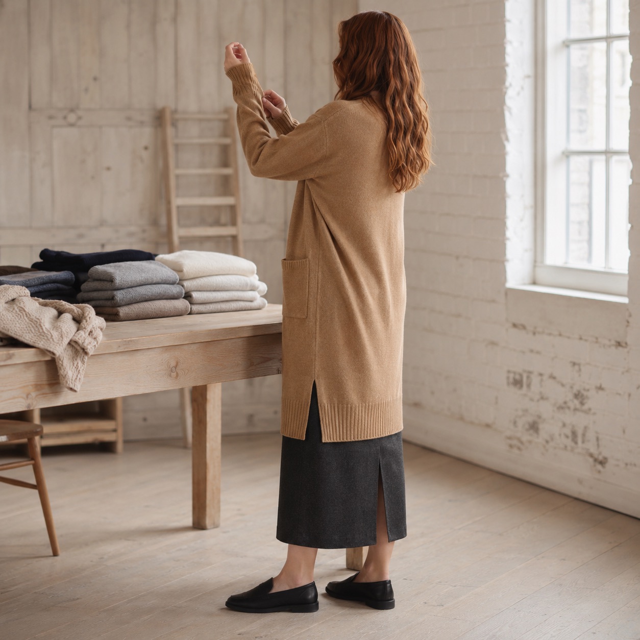 Quarry Longline Cardigan Quarry Longline Cardigan — WOOL BARN knitwear, product photograph
