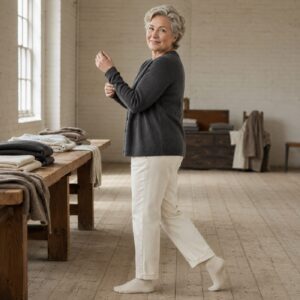 Marlow Button Front Cardigan — Cardigans by WOOL BARN. worn by a model.