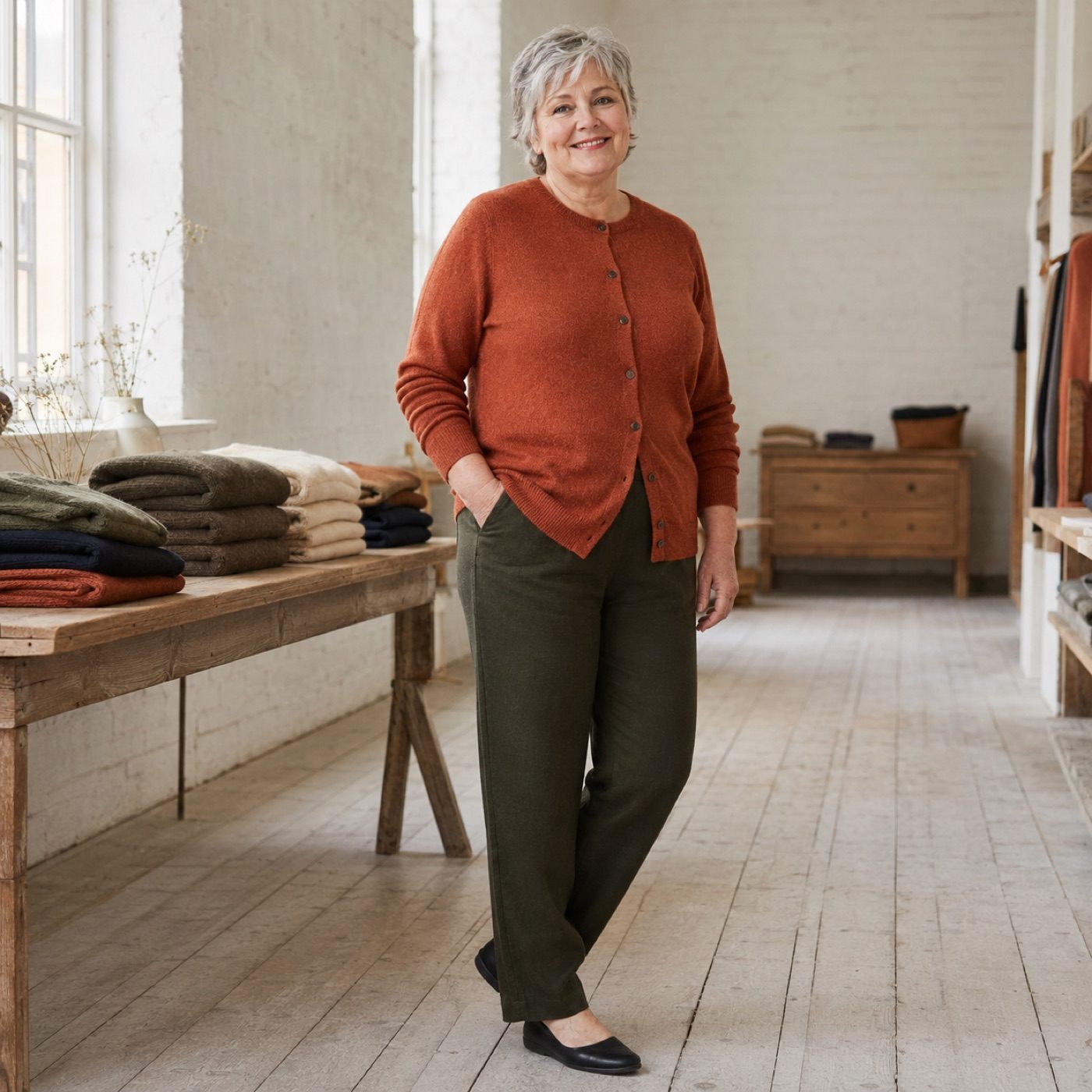 Pentre Fine Knit Cardigan — Cardigans by WOOL BARN. worn by a model.