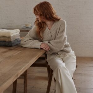 Ashcombe Chunky Knit Cardigan — WOOL BARN knitwear, product photograph