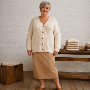 Kelmscott Chunky Knit Cardigan — Cardigans by WOOL BARN. worn by a model.