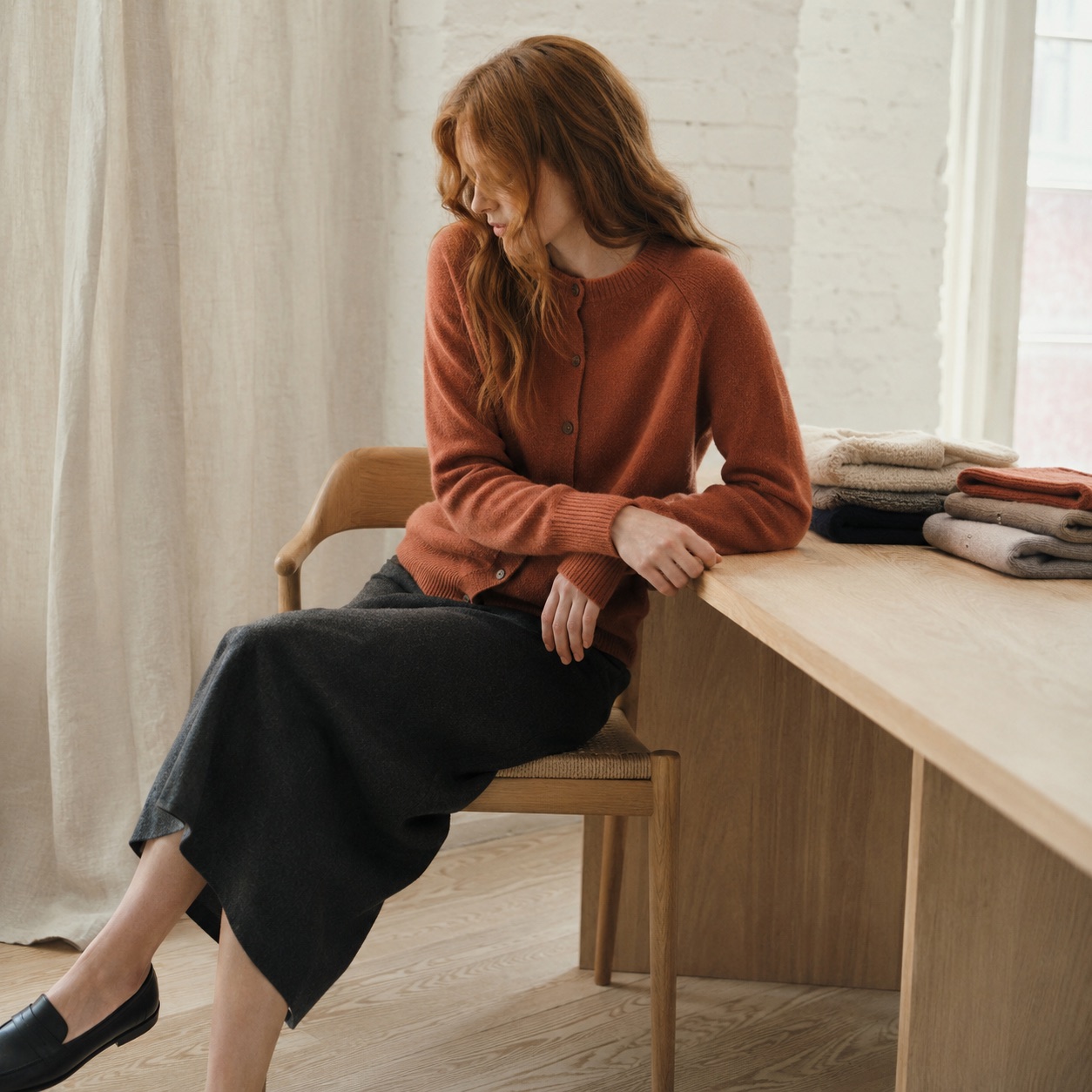 Orsett Button Front Cardigan — Cardigans by WOOL BARN. worn by a model.