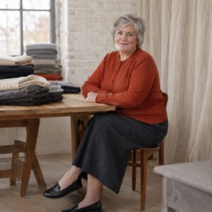 Orsett Button Front Cardigan — Cardigans by WOOL BARN. worn by a model.