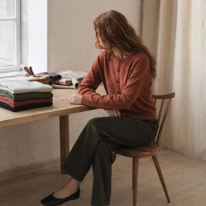 Orsett Button Front Cardigan — WOOL BARN knitwear, product photograph