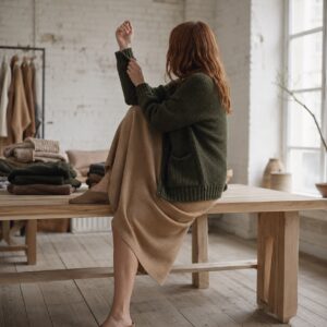 Thornby Chunky Knit Cardigan — WOOL BARN knitwear, product photograph