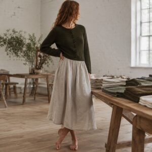 Eddisbury Cropped Cardigan — WOOL BARN knitwear, product photograph