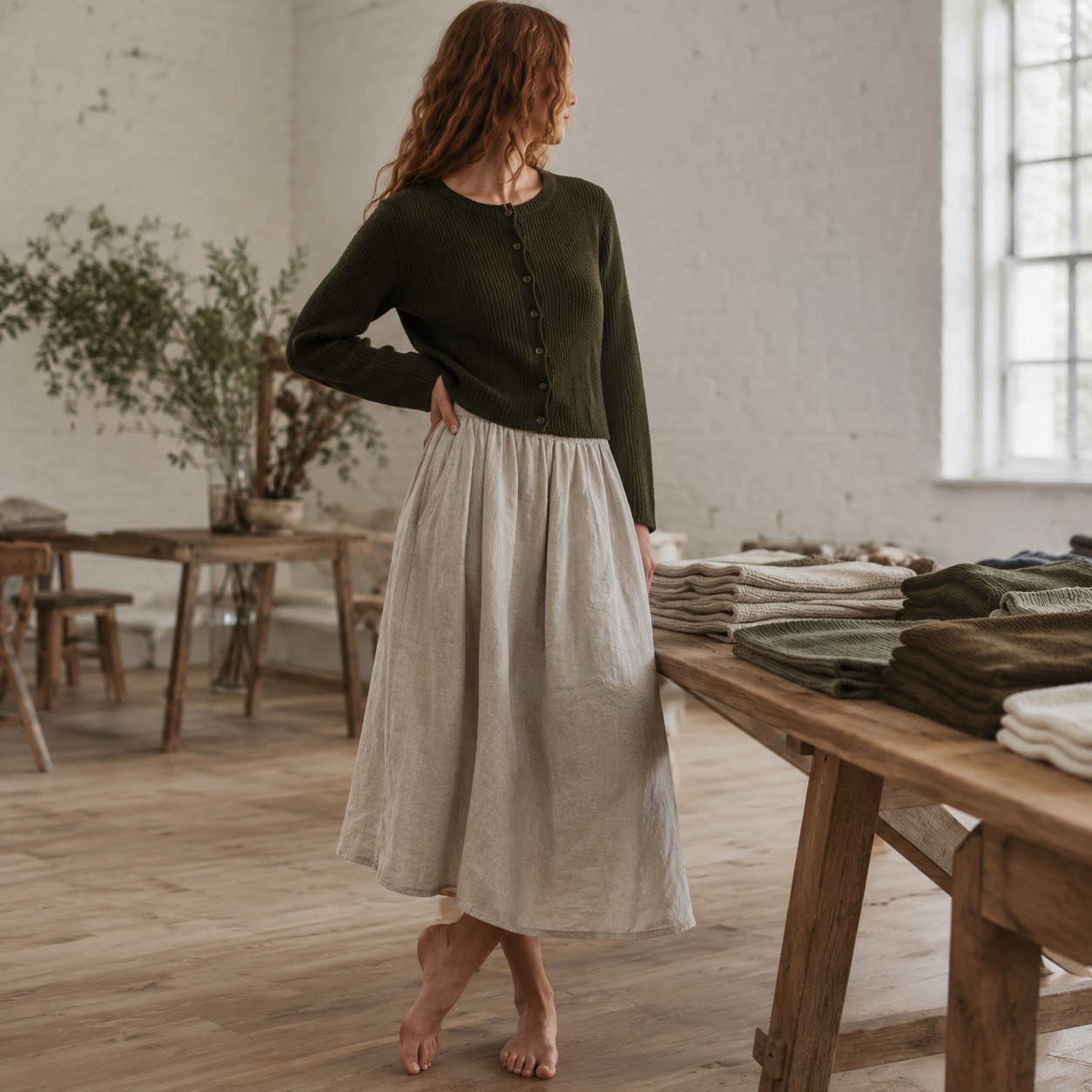 Eddisbury Cropped Cardigan — WOOL BARN knitwear, product photograph