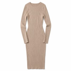 Hartley Rib Knit Dress — product shot, laid out flat (Knitted Dresses).