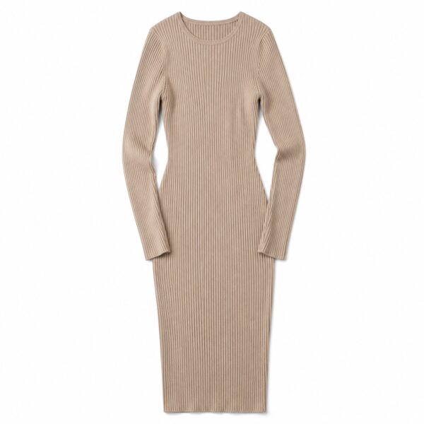 Hartley Rib Knit Dress — product shot, laid out flat (Knitted Dresses).