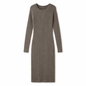 Berkswell Rib Knit Dress — product shot, laid out flat (Knitted Dresses).