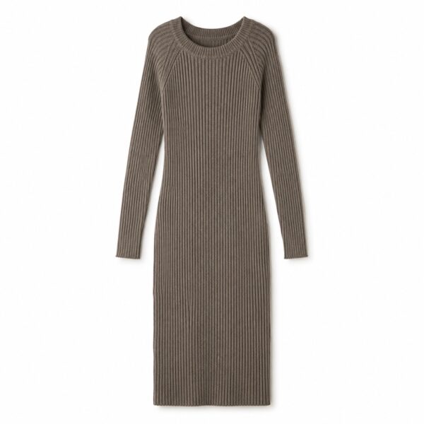 Berkswell Rib Knit Dress — product shot, laid out flat (Knitted Dresses).