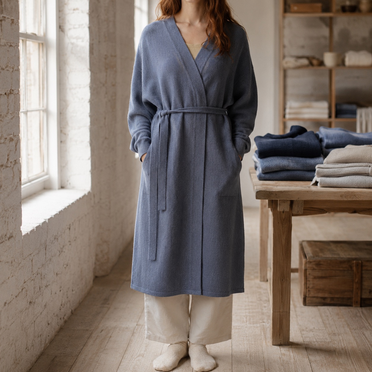 Wren Belted Knit Dress Wren Belted Knit Dress — WOOL BARN knitwear, product photograph