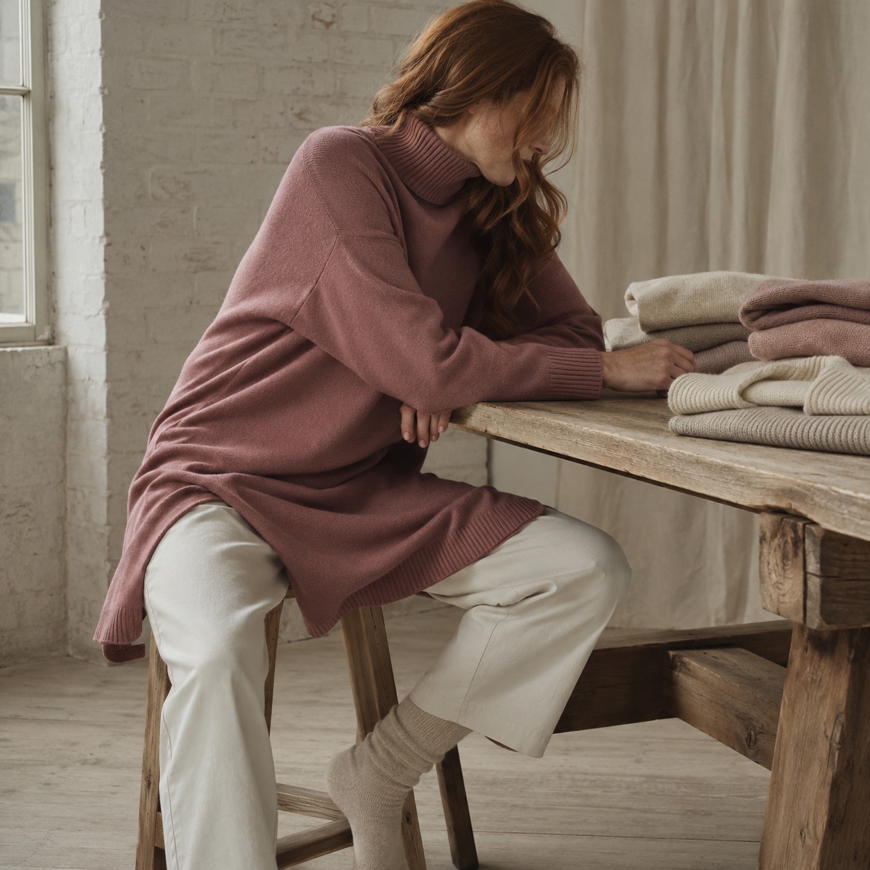 Pentre Roll Neck Knit Dress Pentre Roll Neck Knit Dress — WOOL BARN knitwear, product photograph