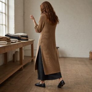 Fennel Rib Knit Dress — WOOL BARN knitwear, product photograph