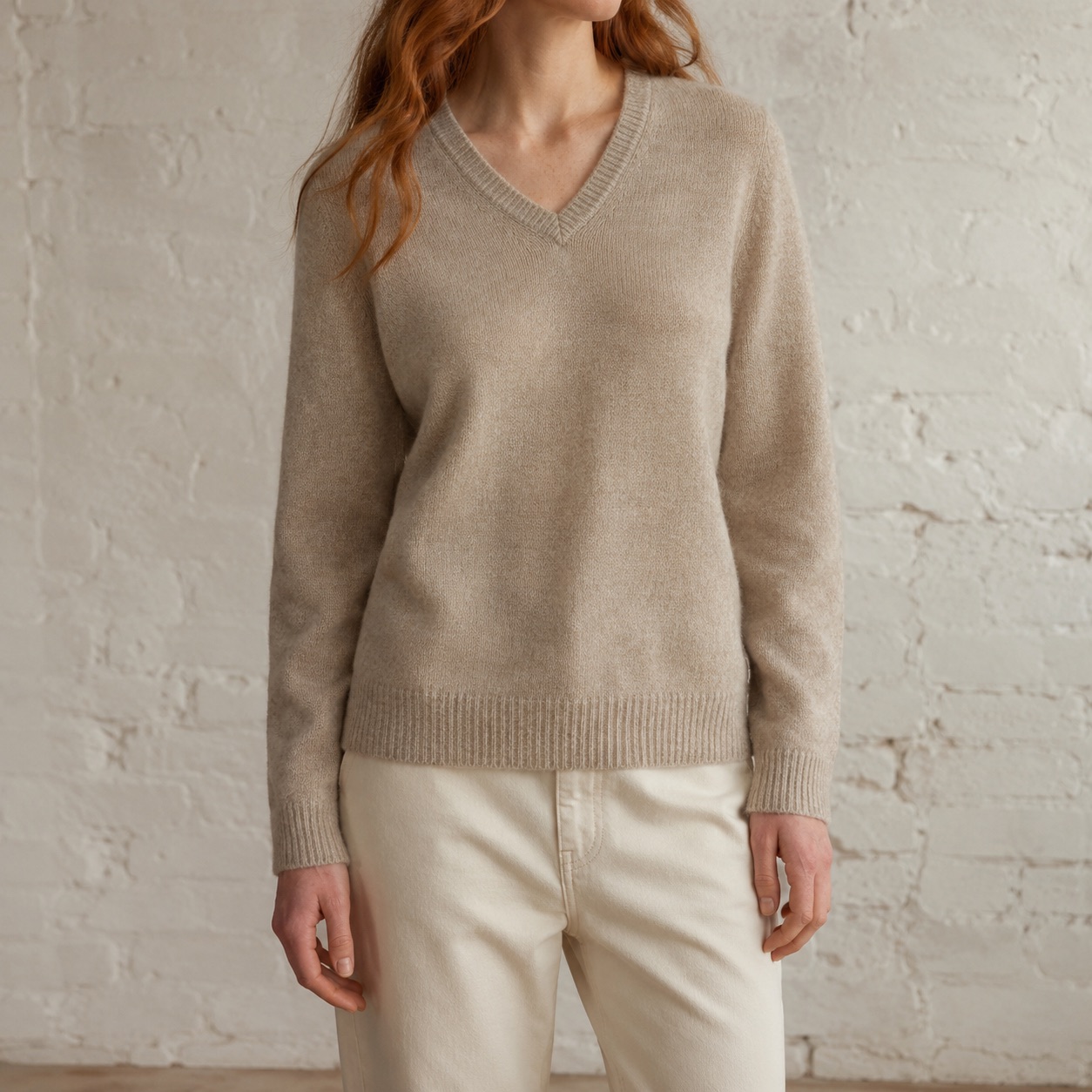 Halstead V-Neck Jumper Halstead V-Neck Jumper — WOOL BARN knitwear, product photograph