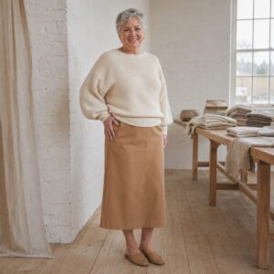Nether Balloon Sleeve Jumper — Jumpers by WOOL BARN. worn by a model.