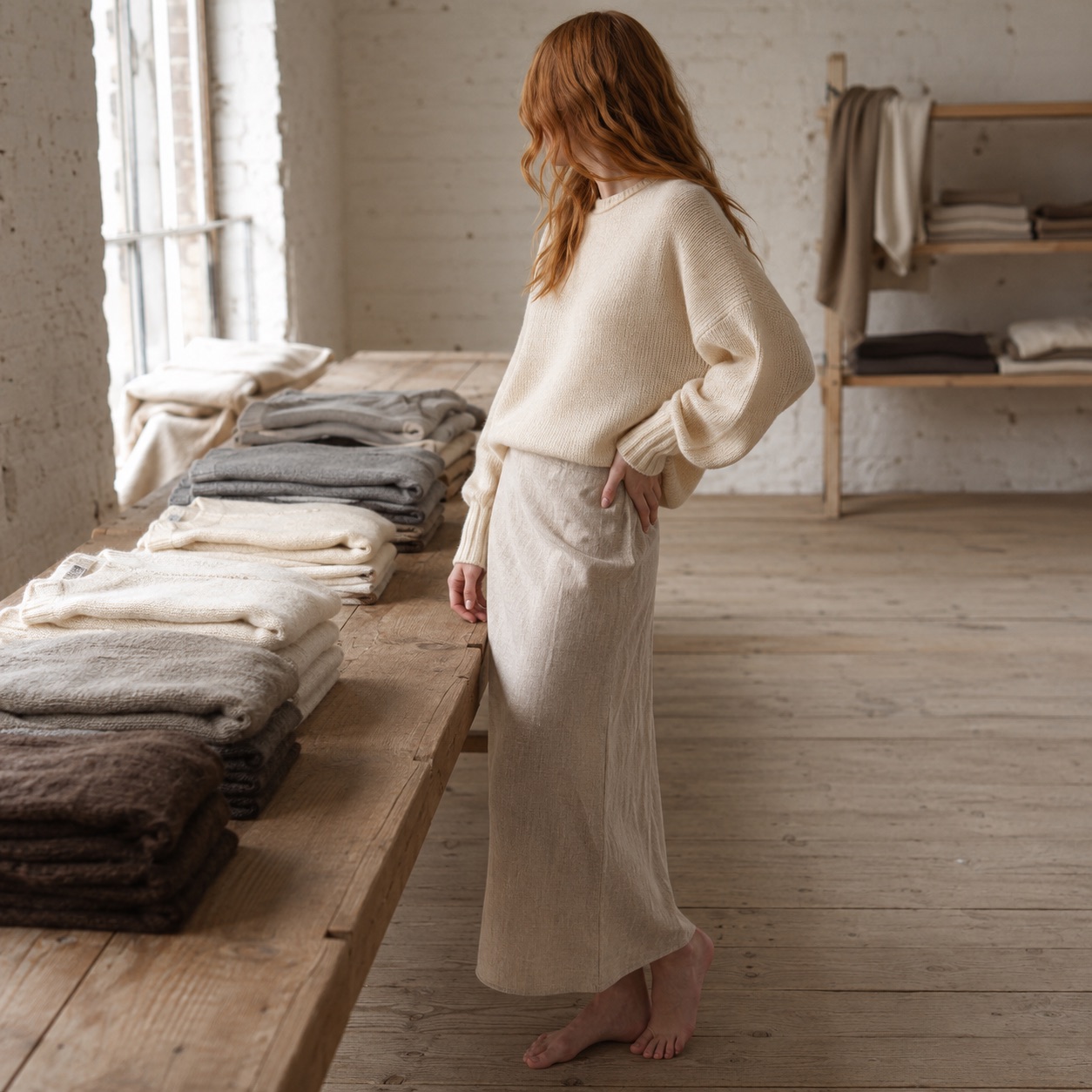 Nether Balloon Sleeve Jumper Nether Balloon Sleeve Jumper — WOOL BARN knitwear, product photograph