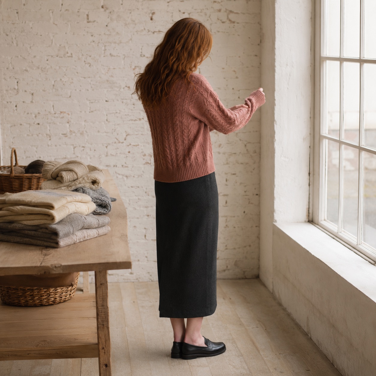 Mardale Cable Knit Jumper — Jumpers by WOOL BARN. worn by a model.