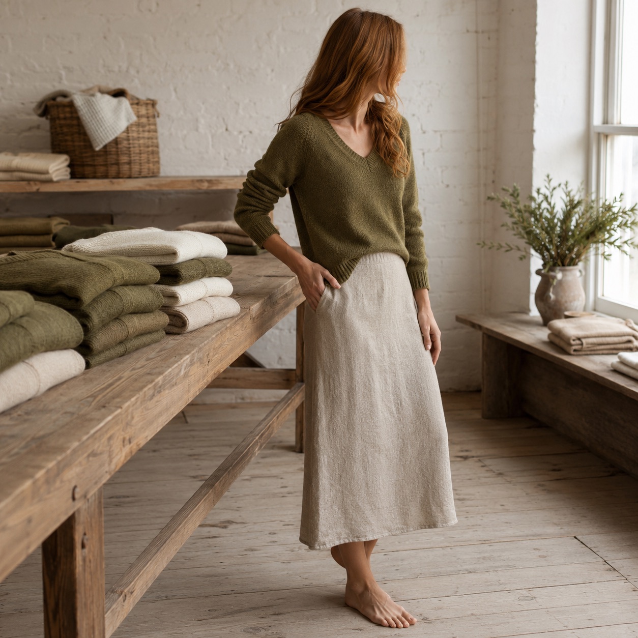 Orsett V-Neck Jumper Orsett V-Neck Jumper — WOOL BARN knitwear, product photograph