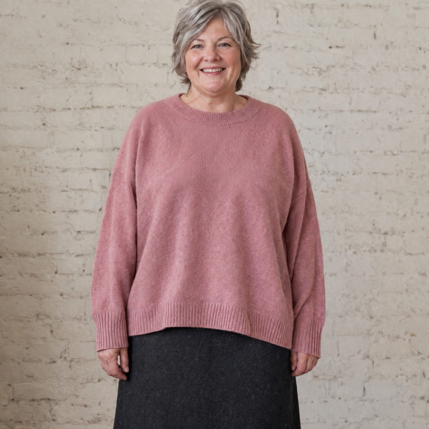 Hartley Oversized Jumper — worn, seen from the front (Jumpers).