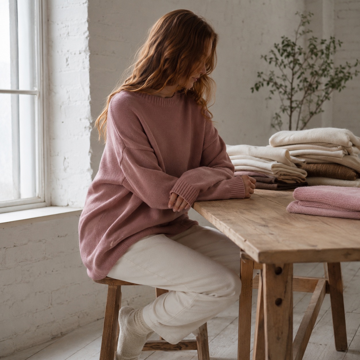 Fennel Oversized Jumper — WOOL BARN knitwear, product photograph