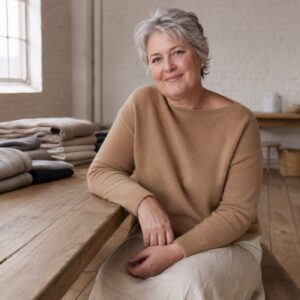 Marlow Boat Neck Jumper — Jumpers by WOOL BARN. worn by a model.