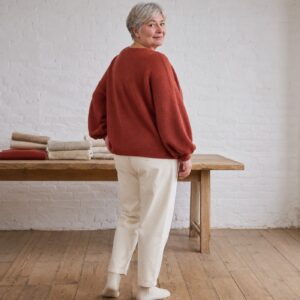 Hartley Balloon Sleeve Jumper — worn, side (Jumpers).