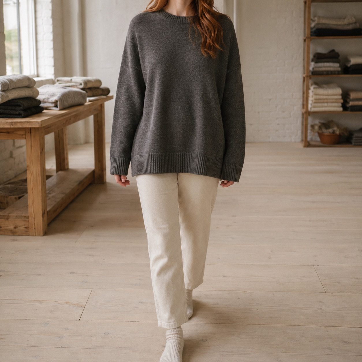 Kelmscott Oversized Jumper — Jumpers by WOOL BARN. worn by a model.