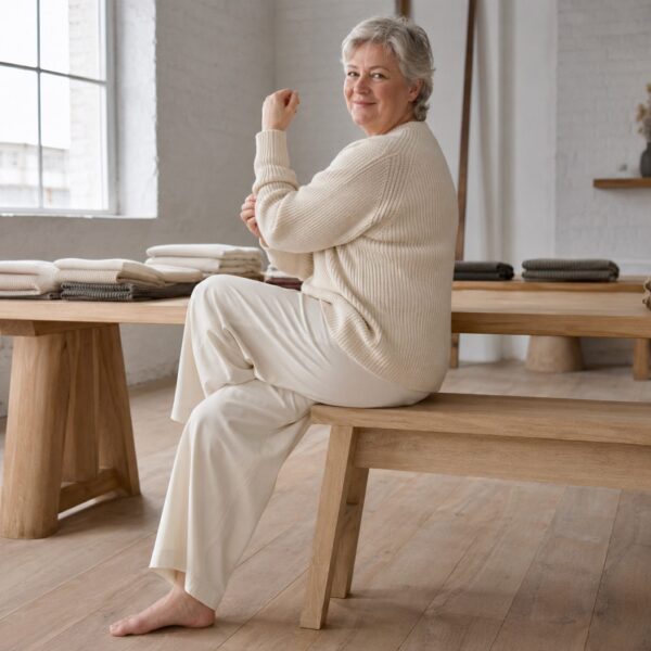 Hartley Rib Knit Jumper — worn, seen from the front (Jumpers).