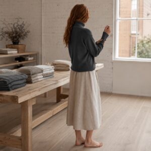 Ashcombe Roll Neck Jumper — WOOL BARN knitwear, product photograph