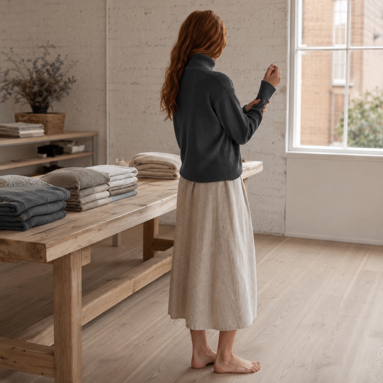 Ashcombe Roll Neck Jumper — WOOL BARN knitwear, product photograph