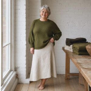 Pentre Balloon Sleeve Jumper — Jumpers by WOOL BARN. worn by a model.
