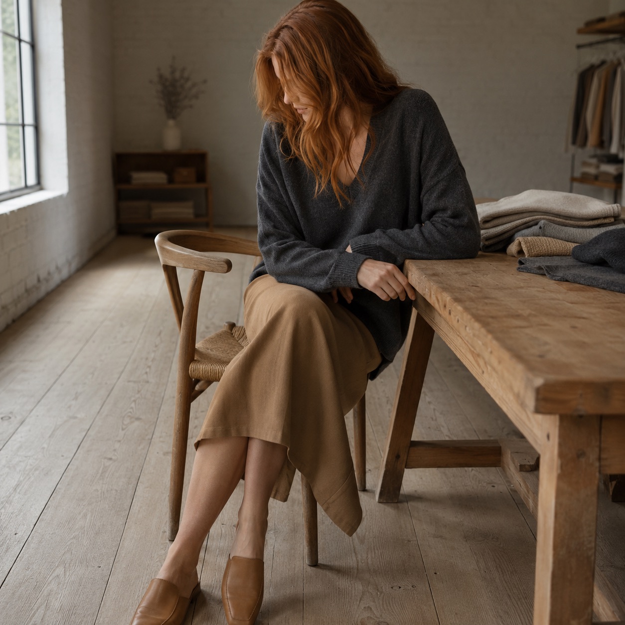 Marlow V-Neck Jumper — Jumpers by WOOL BARN. worn by a model.