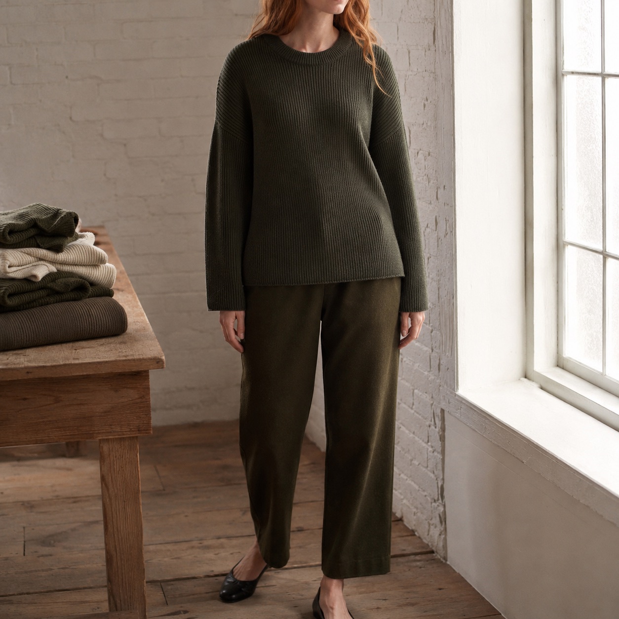 Rowan Rib Knit Jumper Rowan Rib Knit Jumper — WOOL BARN knitwear, product photograph