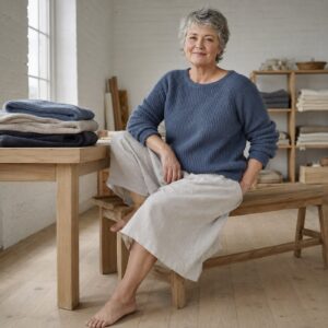 Ivel Rib Knit Jumper — Jumpers by WOOL BARN. worn by a model.