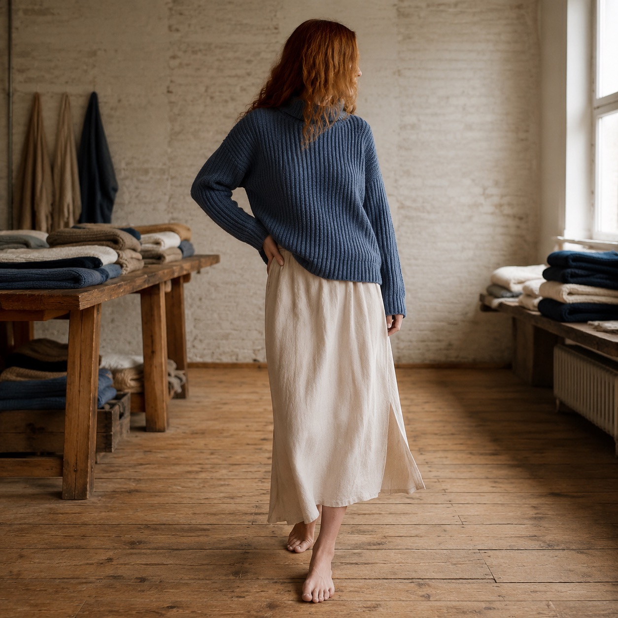 Ivel Rib Knit Jumper Ivel Rib Knit Jumper — WOOL BARN knitwear, product photograph