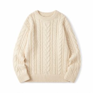 Hartley Cable Knit Jumper — product shot, laid out flat (Jumpers).