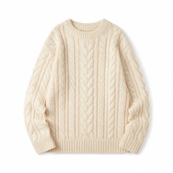 Hartley Cable Knit Jumper — product shot, laid out flat (Jumpers).