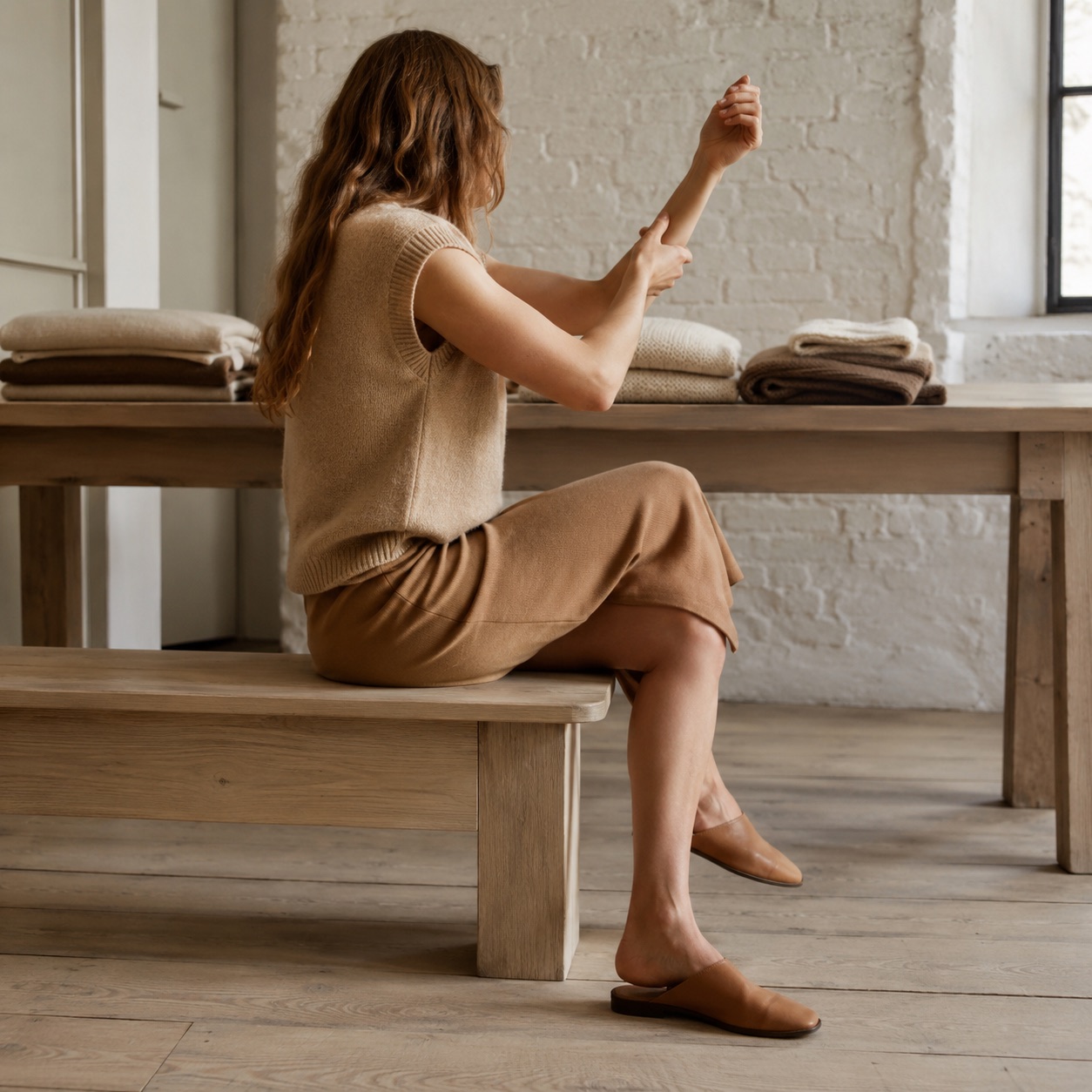 Bramble Sleeveless Knit Vest — WOOL BARN knitwear, product photograph